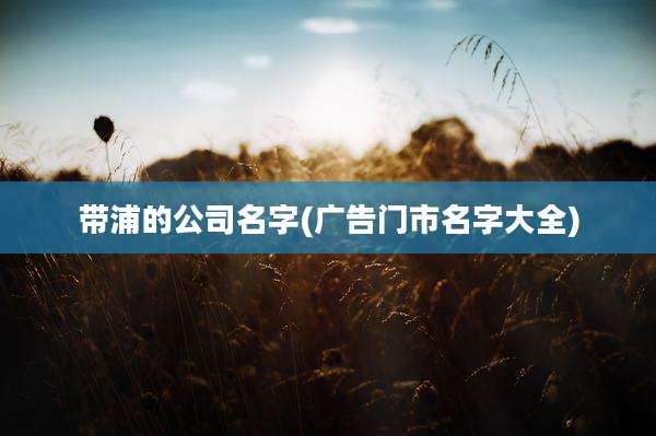 带浦的公司名字(广告门市名字大全)