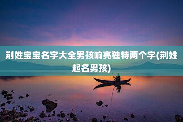 荆姓宝宝名字大全男孩响亮独特两个字(荆姓起名男孩)