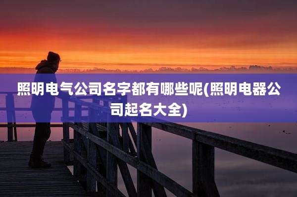 照明电气公司名字都有哪些呢(照明电器公司起名大全)