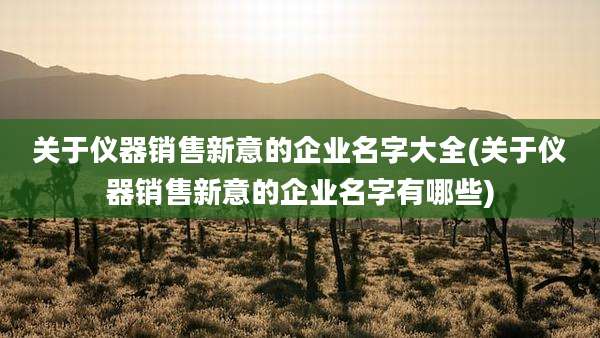 关于仪器销售新意的企业名字大全(关于仪器销售新意的企业名字有哪些)