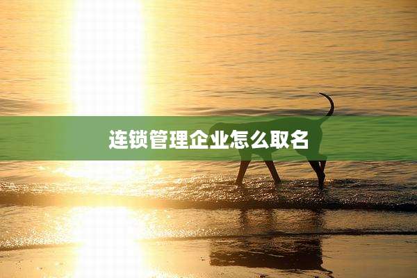 连锁管理企业怎么取名