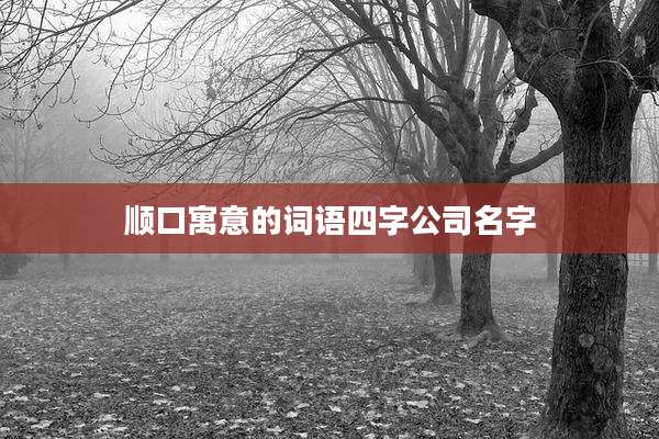 顺口寓意的词语四字公司名字