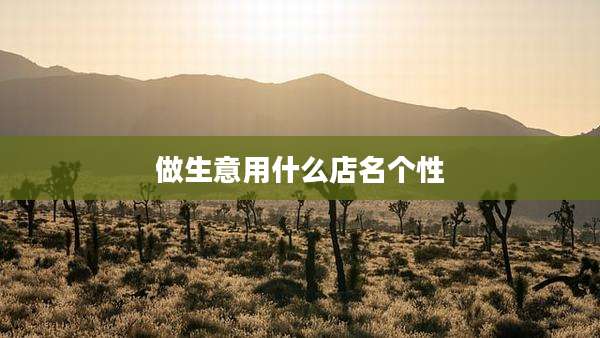做生意用什么店名个性