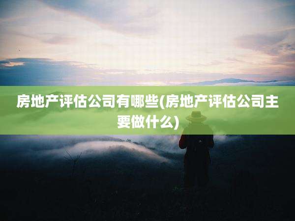 房地产评估公司有哪些(房地产评估公司主要做什么)