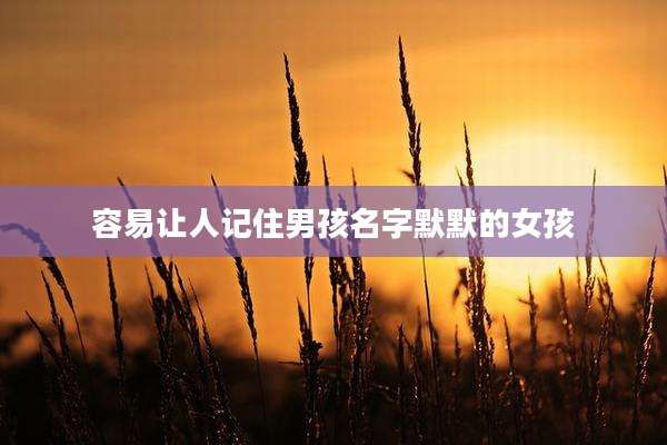 容易让人记住男孩名字默默的女孩