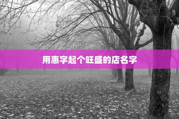用惠字起个旺盛的店名字