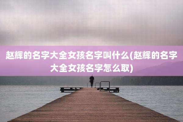 赵辉的名字大全女孩名字叫什么(赵辉的名字大全女孩名字怎么取)