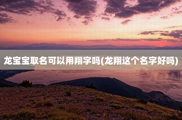 龙宝宝取名可以用翔字吗(龙翔这个名字好吗)