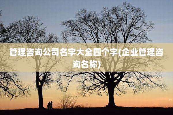 管理咨询公司名字大全四个字(企业管理咨询名称)