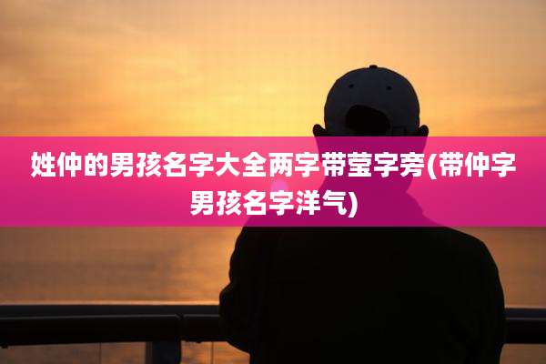 姓仲的男孩名字大全两字带莹字旁(带仲字男孩名字洋气)