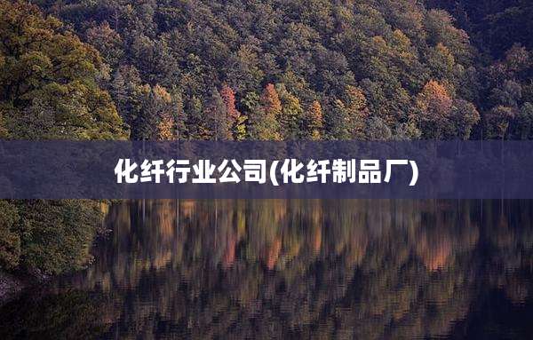化纤行业公司(化纤制品厂)