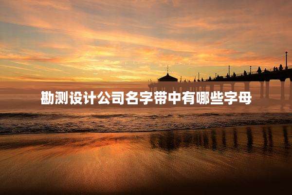 勘测设计公司名字带中有哪些字母