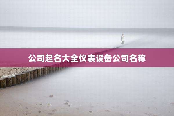 公司起名大全仪表设备公司名称