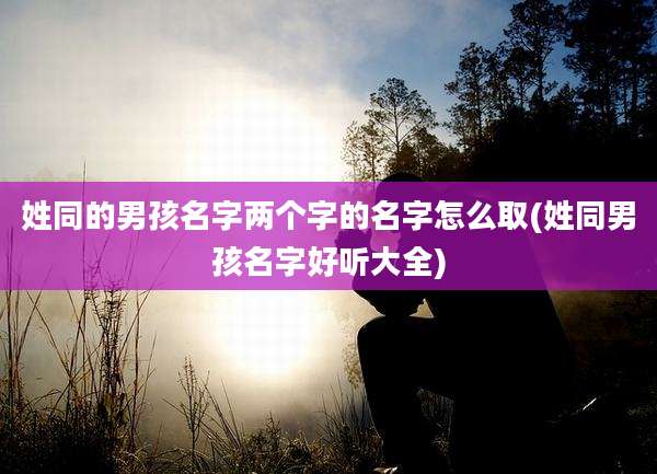 姓同的男孩名字两个字的名字怎么取(姓同男孩名字好听大全)