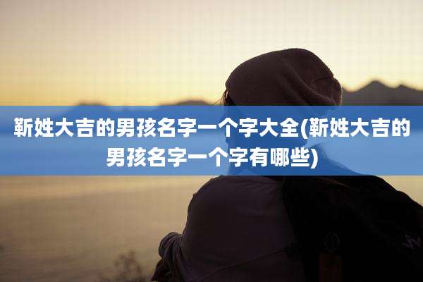 靳姓大吉的男孩名字一个字大全(靳姓大吉的男孩名字一个字有哪些)