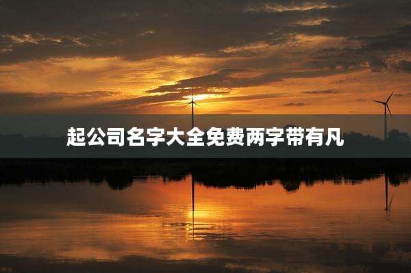 起公司名字大全免费两字带有凡