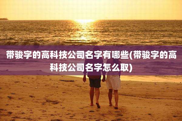 带骏字的高科技公司名字有哪些(带骏字的高科技公司名字怎么取)
