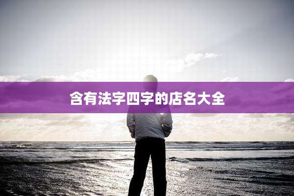 含有法字四字的店名大全