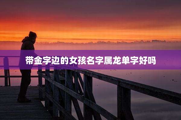 带金字边的女孩名字属龙单字好吗