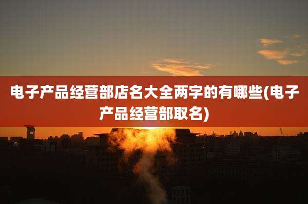 电子产品经营部店名大全两字的有哪些(电子产品经营部取名)