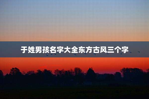 于姓男孩名字大全东方古风三个字
