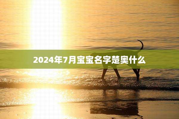 2024年7月宝宝名字楚奥什么