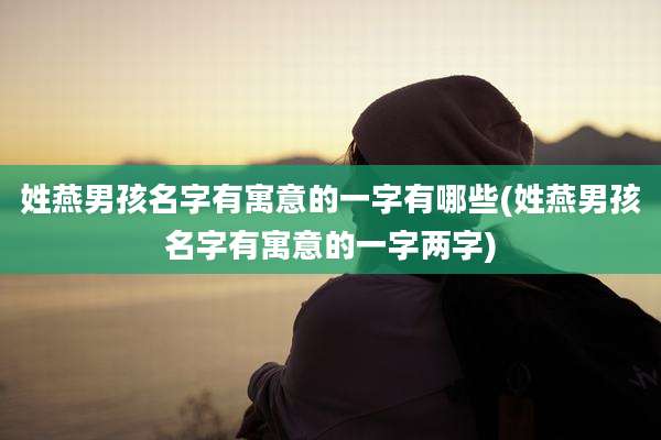 姓燕男孩名字有寓意的一字有哪些(姓燕男孩名字有寓意的一字两字)