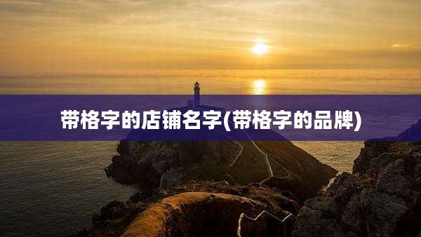 带格字的店铺名字(带格字的品牌)