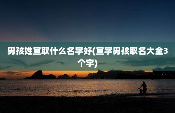 男孩姓宣取什么名字好(宣字男孩取名大全3个字)
