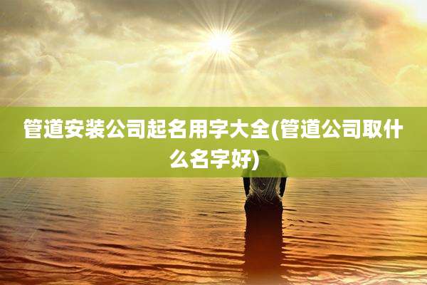 管道安装公司起名用字大全(管道公司取什么名字好)