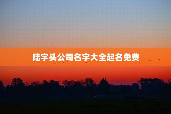 陆字头公司名字大全起名免费
