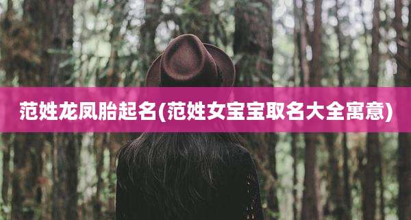 范姓龙凤胎起名(范姓女宝宝取名大全寓意)