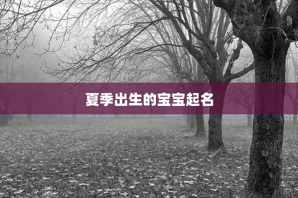夏季出生的宝宝起名