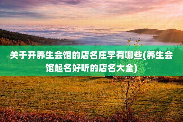 关于开养生会馆的店名庄字有哪些(养生会馆起名好听的店名大全)