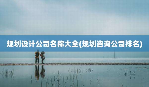 规划设计公司名称大全(规划咨询公司排名)