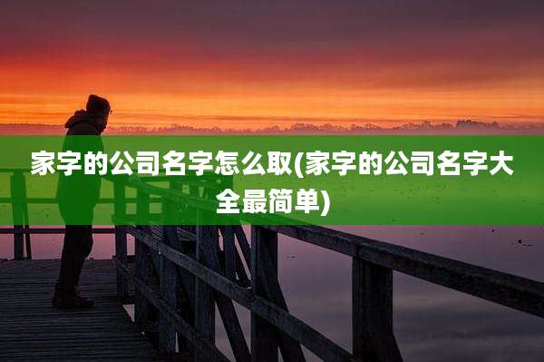 家字的公司名字怎么取(家字的公司名字大全最简单)