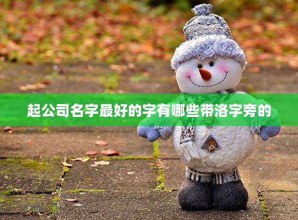 起公司名字最好的字有哪些带洛字旁的