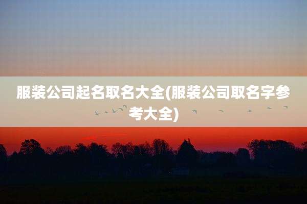 服装公司起名取名大全(服装公司取名字参考大全)