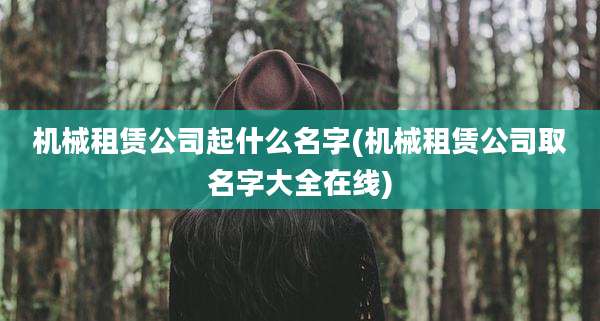 机械租赁公司起什么名字(机械租赁公司取名字大全在线)