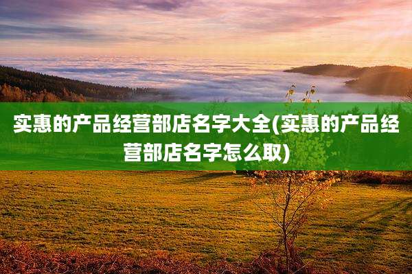 实惠的产品经营部店名字大全(实惠的产品经营部店名字怎么取)