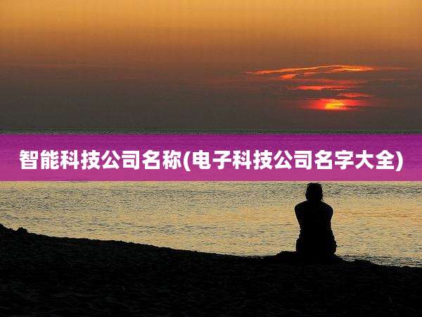 智能科技公司名称(电子科技公司名字大全)