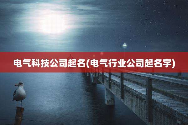 电气科技公司起名(电气行业公司起名字)