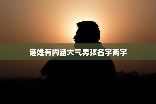 雍姓有内涵大气男孩名字两字