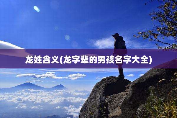 龙姓含义(龙字辈的男孩名字大全)