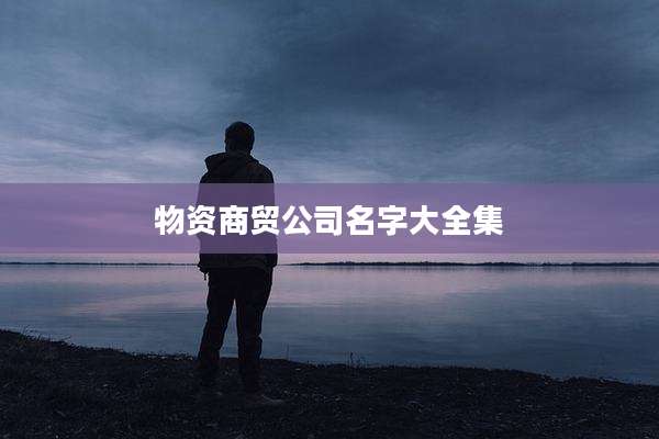 物资商贸公司名字大全集