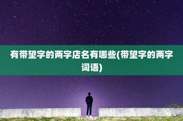 有带望字的两字店名有哪些(带望字的两字词语)