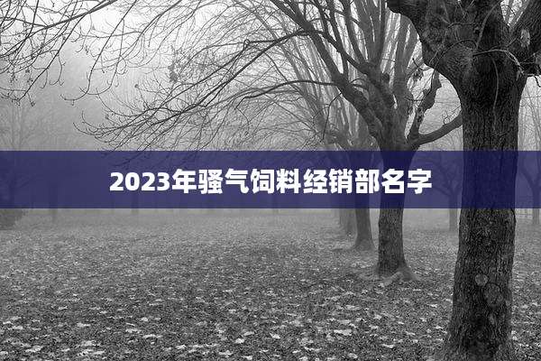 2023年骚气饲料经销部名字