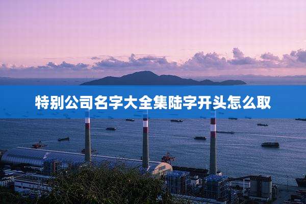 特别公司名字大全集陆字开头怎么取