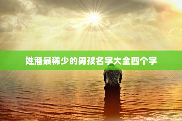 姓潘最稀少的男孩名字大全四个字