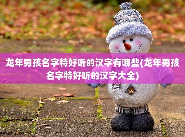 龙年男孩名字特好听的汉字有哪些(龙年男孩名字特好听的汉字大全)